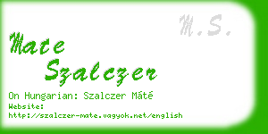 mate szalczer business card