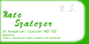 mate szalczer business card